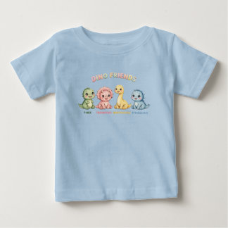Camiseta Para Bebê Amigos Dinossauros Fofos Bebês Dinossauros Chibi A