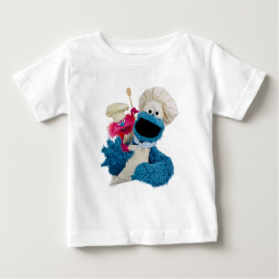 Camiseta Para Bebê Amigos do Caminhão do Monstro Come-Biscoito