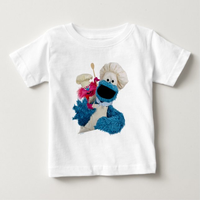Camiseta Para Bebê Amigos do Caminhão do Monstro Come-Biscoito (Frente)