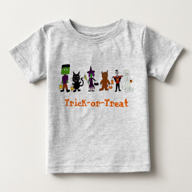 Camiseta Para Bebê Amigos do Dia das Bruxas (Frente)