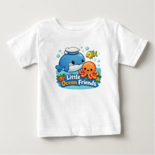 Camiseta Para Bebê Amigos do Pequeno Oceano – Camiseta de Bebê de Ani