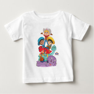 Camiseta Para Bebê Amigos do Rancho dos Dinossauros