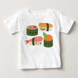 Camiseta Para Bebê Amigos do sushi