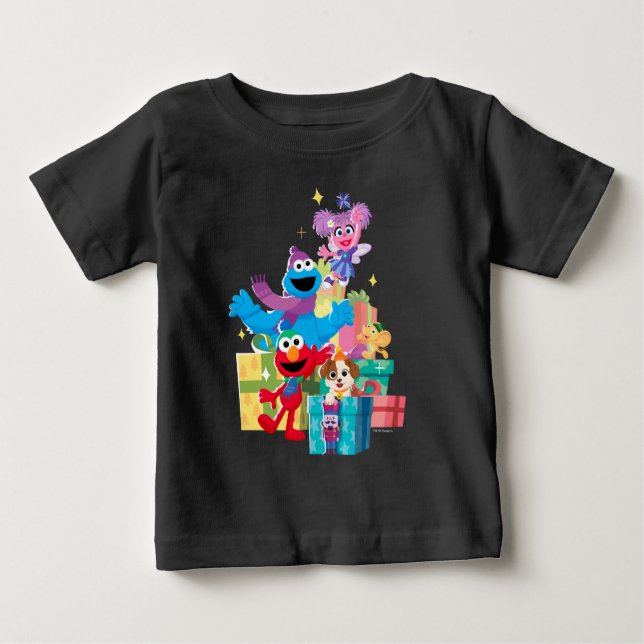 Camiseta Para Bebê Amigos e Presentes da Rua Sésamo (Frente)