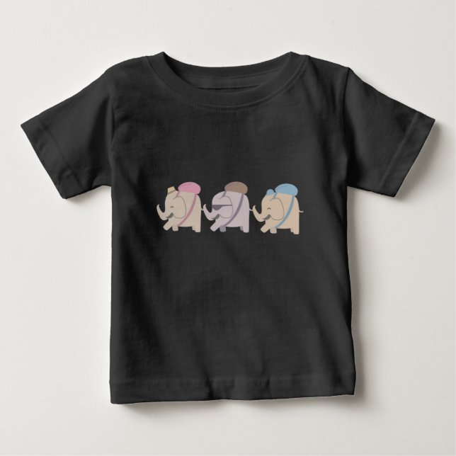 Camiseta Para Bebê amigos elefantes (Frente)