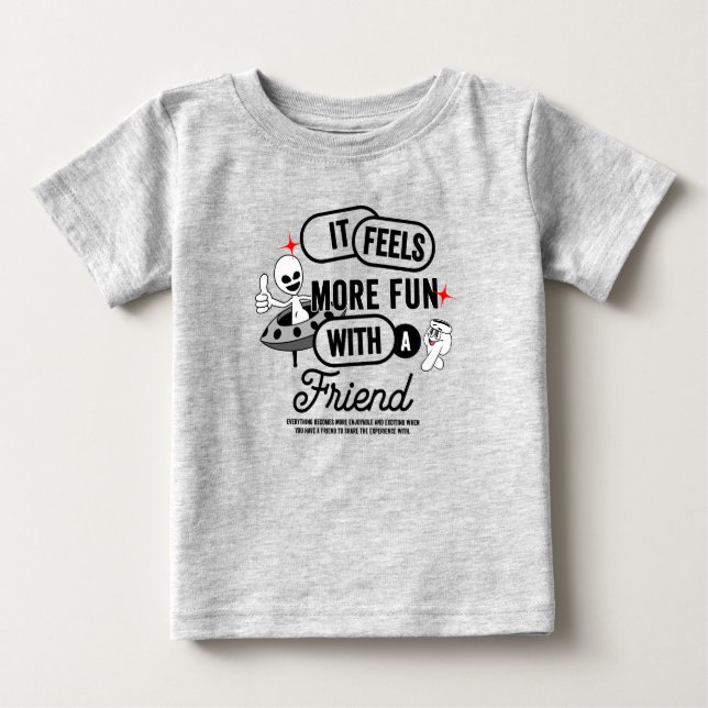 Camiseta Para Bebê Amigos Espaciais Galácticos | (Frente)