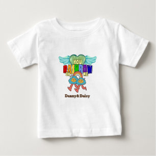 Camiseta Para Bebê Amigos gêmeos do arco-íris fofo Mikitiez cupid
