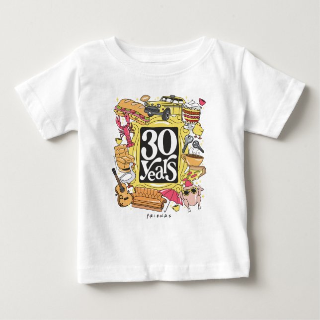 Camiseta Para Bebê AMIGOS™ | Gráfico de 30 anos (Frente)