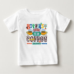 Camiseta Para Bebê AMIGOS™ Mas Primeiro Gráfico Vibrante De Café