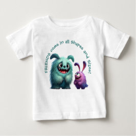 Camiseta Para Bebê Amigos monstros: Suzi & Bob