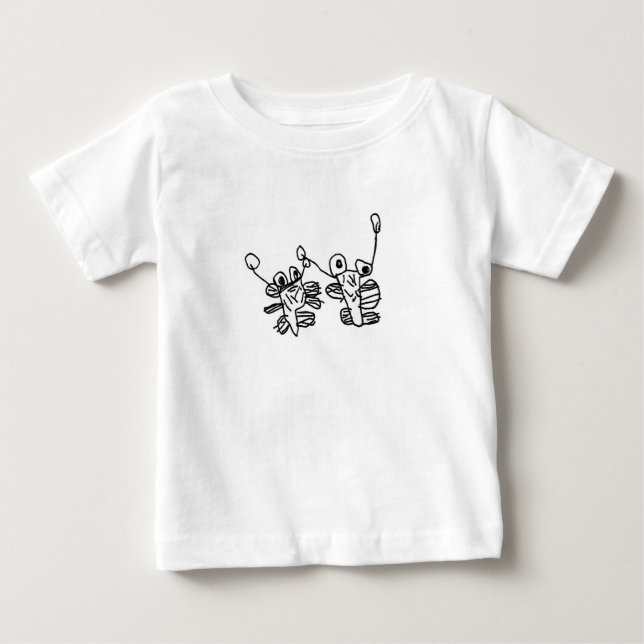 Camiseta Para Bebê Amigos monstruosos (Frente)