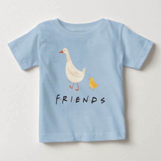 Camiseta Para Bebê AMIGOS™ | O Pintinho e o Pato (Frente)