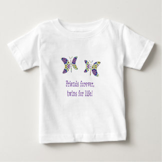 Camiseta Para Bebê Amigos Para Gêmeos Para Sempre Para A Vida