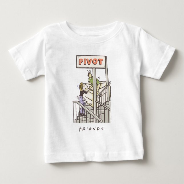 Camiseta Para Bebê AMIGOS™ | Ross e Rachel PIVOT (Frente)