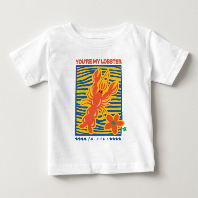 Camiseta Para Bebê AMIGOS™ | Você é o meu gráfico de lagosta vibrante (Frente)