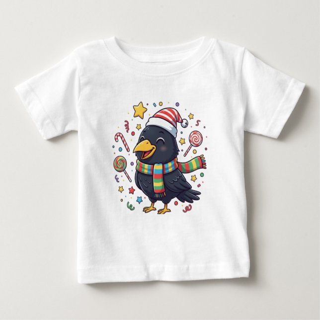 Camiseta Para Bebê AMITA | Happy Crow - Candy Fun (Frente)