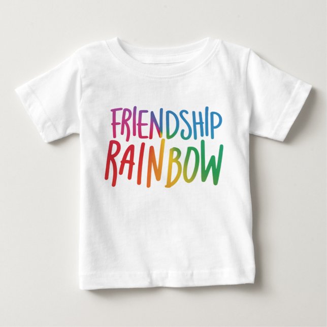 Camiseta Para Bebê Amizade Rainbow (Frente)