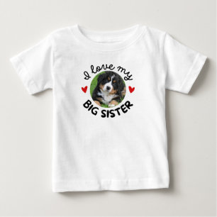 Camiseta Para Bebê "Amo Minha Irmã Mais Velha" com Foto Personalizada