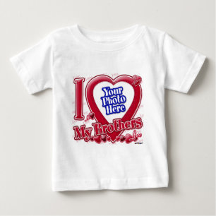 Camiseta Para Bebê Amo o coração vermelho dos meus irmãos - foto