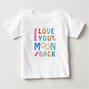 Camiseta Para Bebê Amo-te à Lua e ao Fundo - a minha pequena estrela