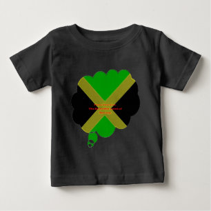 Camiseta Para Bebê Amo Texto Jamaica no Flag Art Impressão