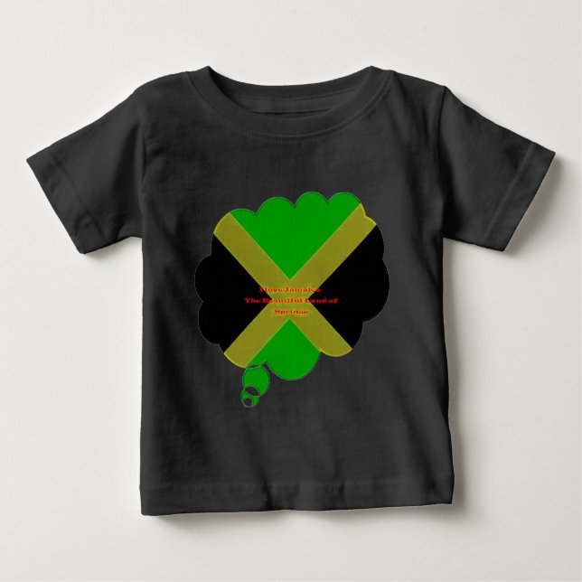 Camiseta Para Bebê Amo Texto Jamaica no Flag Art Impressão (Frente)