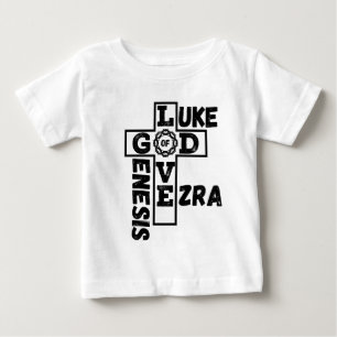 Camiseta Para Bebê Amor a Deus Palavra-Cruzada Bíblica