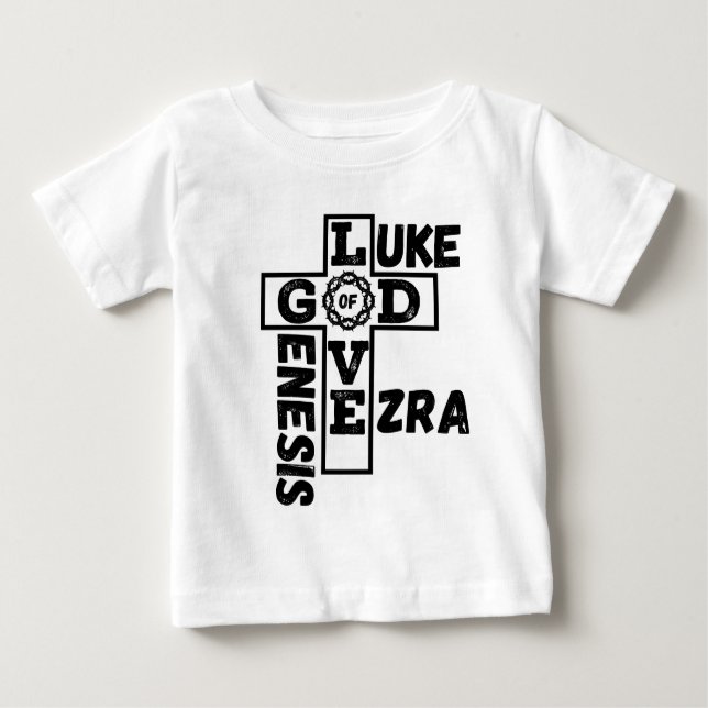 Camiseta Para Bebê Amor a Deus Palavra-Cruzada Bíblica (Frente)