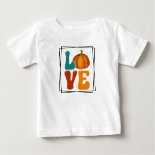 Camiseta Para Bebê Amor, Abóbora outono