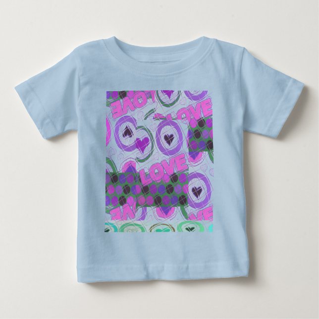 Camiseta Para Bebê Amor Adorável, Coração, Impressão (Frente)
