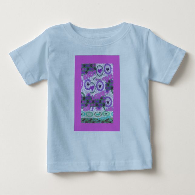 Camiseta Para Bebê Amor Adorável, Coração, Impressão (Frente)