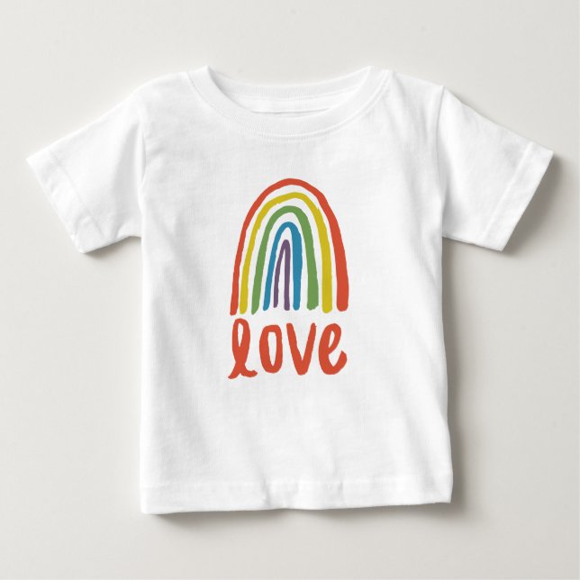 Camiseta Para Bebê Amor Arco-íris (Frente)