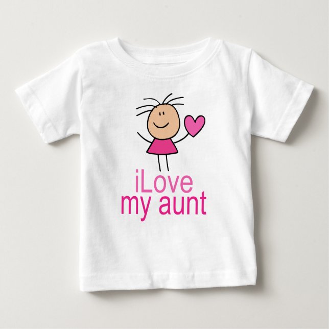 Camiseta Para Bebê Amor bonito de I minha tia T-shirt (Frente)