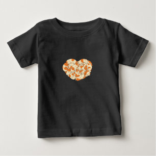 Camiseta Para Bebê Amor Cardíaco de Suíno Suíno-bê-coxa