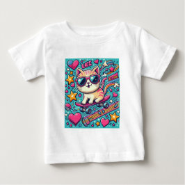 Camiseta Para Bebê Amor Cat