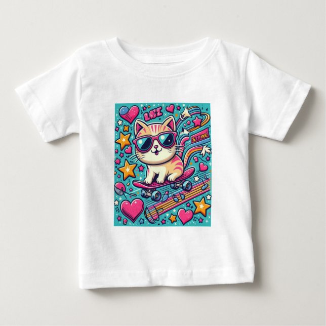 Camiseta Para Bebê Amor Cat (Frente)