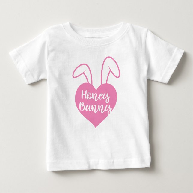 Camiseta Para Bebê Amor Coelhinho rosa (Frente)