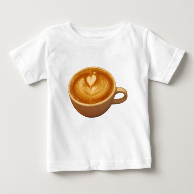 Camiseta Para Bebê Amor Com Café De Arte Latina (Frente)
