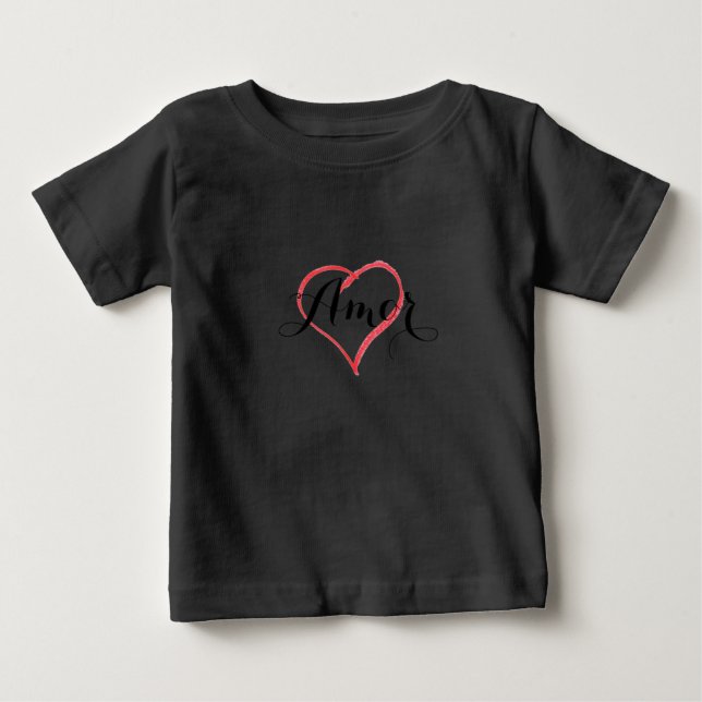 Camiseta Para Bebê Amor com Coração - Personalizar (Frente)