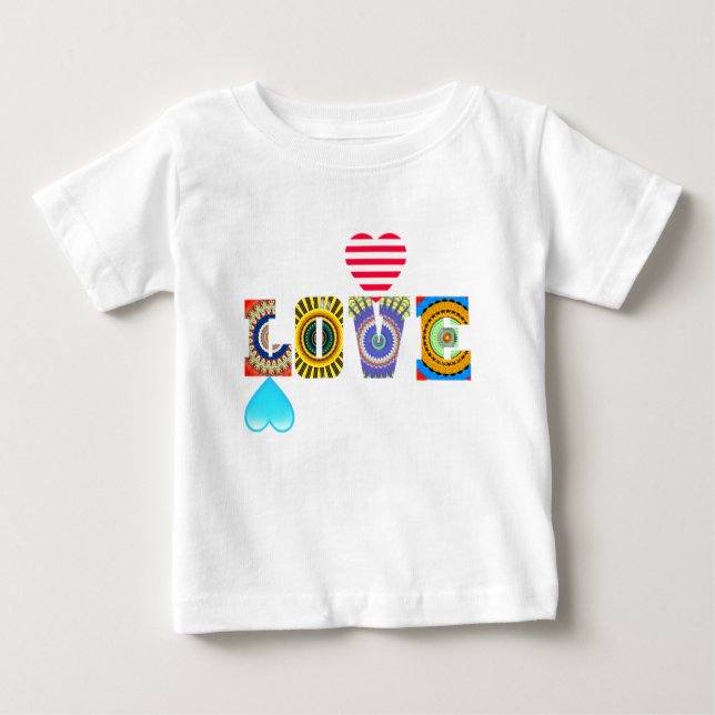 CAMISETA PARA BEBÊ AMOR COM CORAÇÕES (Frente)