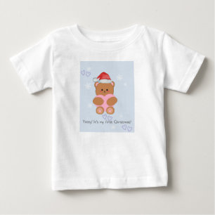 Camiseta Para Bebê Amor com ursinho de Natal