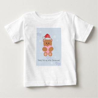 Camiseta Para Bebê Amor com ursinho de Natal
