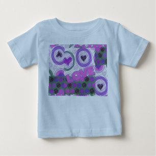 Camiseta Para Bebê Amor coração sentimental adorável