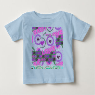 Camiseta Para Bebê Amor coração sentimental adorável