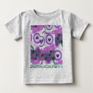 Camiseta Para Bebê Amor coração sentimental adorável