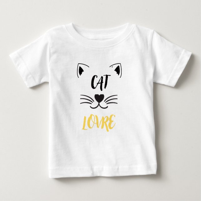 Camiseta Para Bebê Amor de gato de camisa-bebê (Frente)