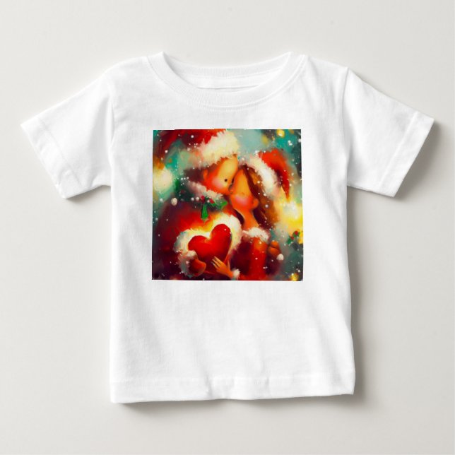 Camiseta Para Bebê Amor de Natal 3 (Frente)