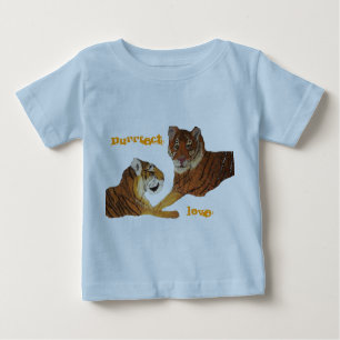 Camiseta Para Bebê Amor de Purrfect dos tigres