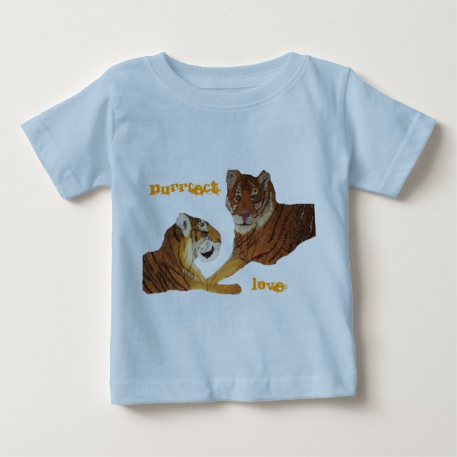 Camiseta Para Bebê Amor de Purrfect dos tigres (Frente)