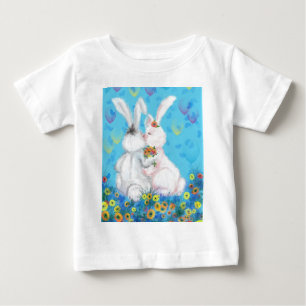 Camiseta Para Bebê Amor doce - Beijo - Abraço